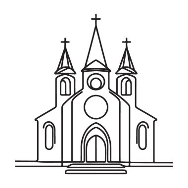 Klasik Kilise Silüeti Çizgisi Sanat Çizimi Mimarisi Tasarımı