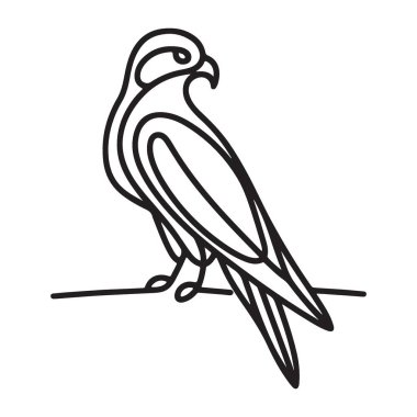 Şahin Tek Çizgisi Çizim Vektörü Görüntü Silueti Modern Tasarım