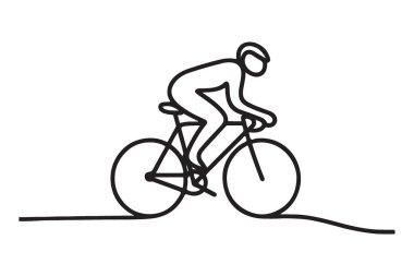 Dinamik Bisikletçi Tek Hat Sanat Hareket ve Özgürlüğü Yakalıyor