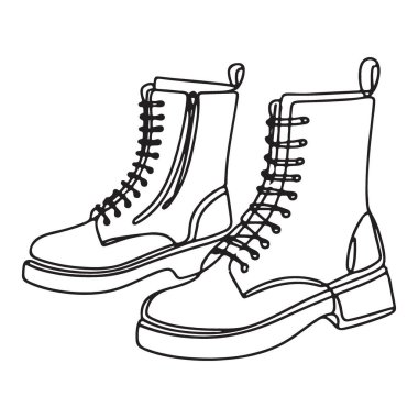 Moda ve grunge temaları için bir çift asker botu vektör sanatı