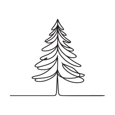 Tatil ve kış tasarımları için Evergreen Noel ağacı illüstrasyon vektörü