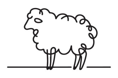 Çiftlik Hayvanları Tasarımları için Büyüleyici Koyun Çizimi Çizimi