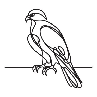 Majestic Falcon Siluet Hattı Sanat Şube Tasarımı üzerine tünemiş