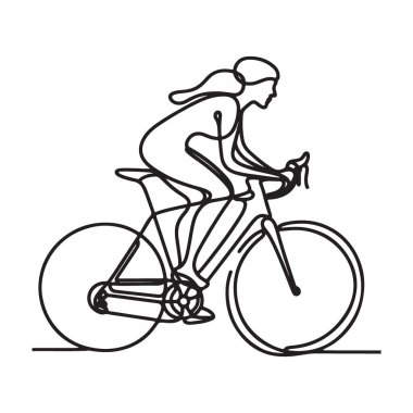 Dinamik Bisikletçi Bir Satır Aralıksız Çizgi Sanatı Çizimi