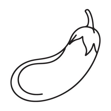 Mutfak Projeleri için Patlıcan Sebze Tek Çizgili Sanat Çizimi