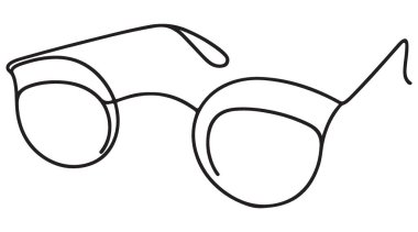 Modern Yuvarlak Gözlüklü Tek Hat Çizim Vektörü ResimleriComment