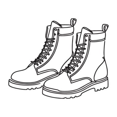 Moda Tutkuları İçin Klasik Dövüş Botları İllüstrasyonu