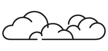 Yumuşak Bulutlu Basit Çizgi Sanat Hava Durumu Vektörü Çizimi Tasarımı