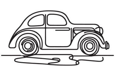 Yazdırma için Klasik Otomobil Taslak Çizim Klasik Araba Çizimi