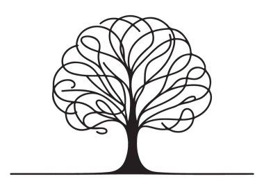 Kıvırcık Dallı Tuhaf Ağaç Silüeti Sanatı