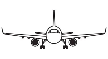 Uçak Önü Görünümü Seyahat Tasarımları Çizimi