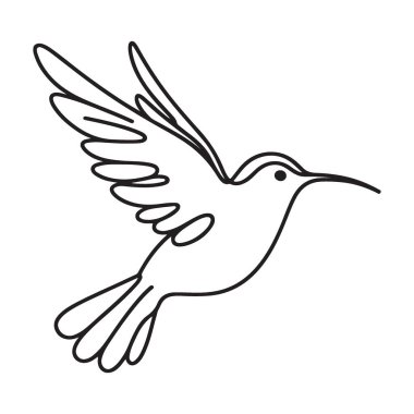 Uçuş Hattındaki Sinekkuşu Doğa Tasarımları için Sanat Vektörü İllüstrasyonu