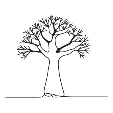 Doğal Zarafet için Çıplak Ağaç Vektörü Görüntü Tasarımı