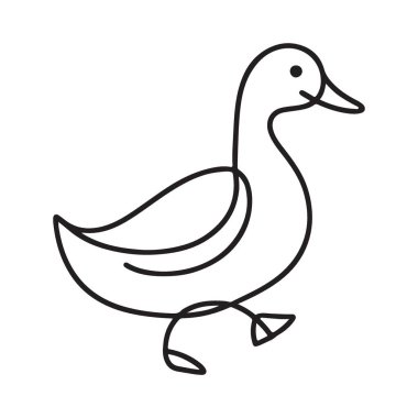 Yaratıcı Tasarım Projeleri için Basit Çizgi Sanat Ördeği İllüstrasyonu