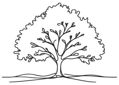 Kıvırcık Taslak ve Minimalist Estetik içeren Ayrıntılı Ağaç Resimleri