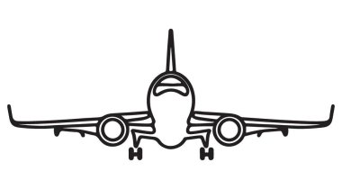 Ayrıntılı Uçak Illustration Front Görüntüsü Yakalayıcı Uçuş ve Havacılık