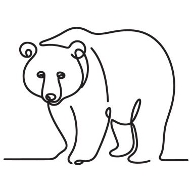 Vahşi Yaşam için Basit Bir Satır Ayısı Çizim Vektörü ResmiName