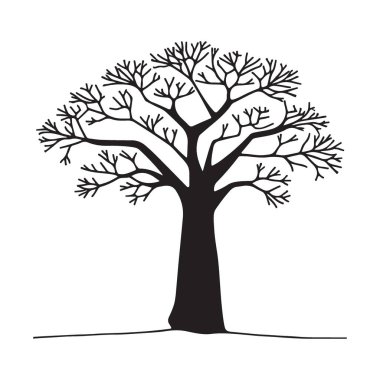 Görkemli Ağaç Resimlerinin Silueti Doğa Aşıkları için Vektör