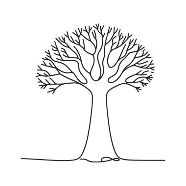 Çıplak Ağaç Minimalist Sanatının Zarif Tek Çizgisi