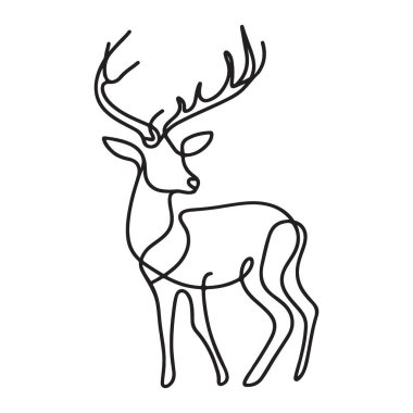 Görkemli Geyik Silüeti Asgari Sanatının Tek Çizgisi