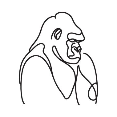 Görkemli goril çizimi vektör silueti çizimi