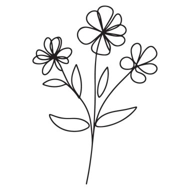 Yaban Çiçeği Tasarımı Basit Çiçek Tasarımı Grafik Vektör Elementi