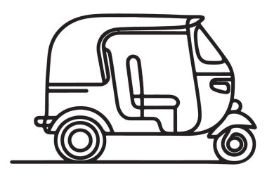Siluet Otomobil Rickshaw İllüstrasyon Vektör Resmi, Toplu Taşıma Sanatı