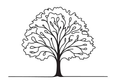 Zarif ağaç çizimi çevresel kavramlar için sanatsal bir tasarım