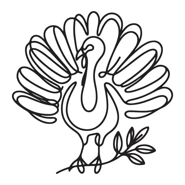 Şükran Günü Türkiye Bir Satır Sanat Vektörü İllüstrasyon Şablonu İndirme