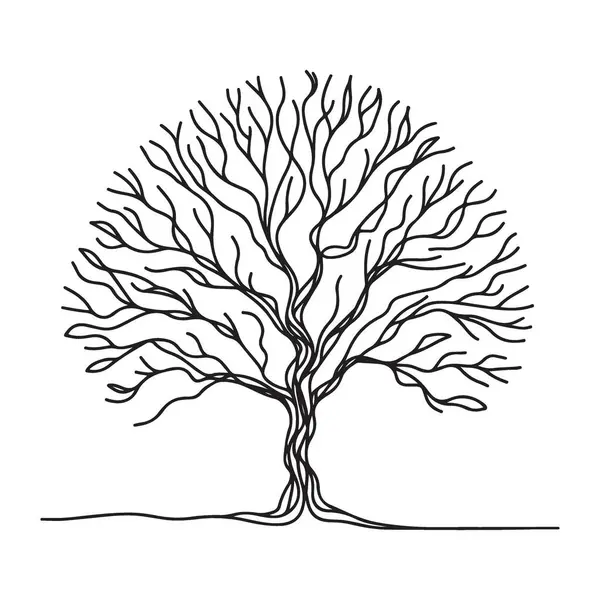 Çarpıcı Silüet Ağaç Çizgisi Basit ve Minimalist Tasarım