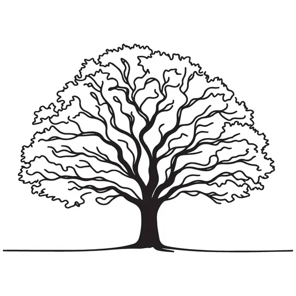 Tasarım Projeleri için Ayrıntılı Ağaç Silüeti Vektör ResmiComment