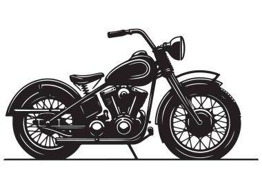 Klasik Motosiklet Silüeti Vintage Bisiklet Sürme Kültürü ve Özgürlüğü
