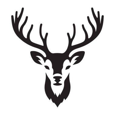 Görkemli Boynuzlu Geyik Başının Güçlü Silueti