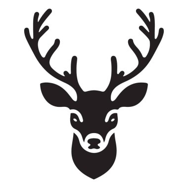 Avlanma Tasarımları için Ayrıntılı Geyik Başı Vektör Grafiği