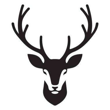 Zarif Geyik Başı Siluet Vektörü Vahşi Yaşam Tasarımları İçin Harika