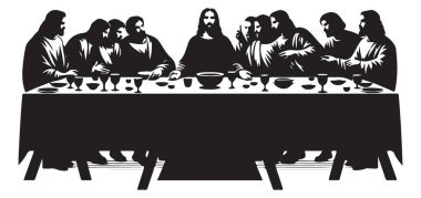The Last Supper Silhouette Vector Illustration Klasik Sanat Tasarımı