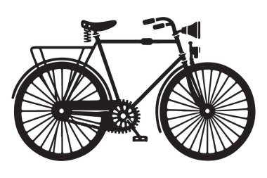 Siluet klasik bisiklet illüstrasyon vektör tasarımı grafik sanatı