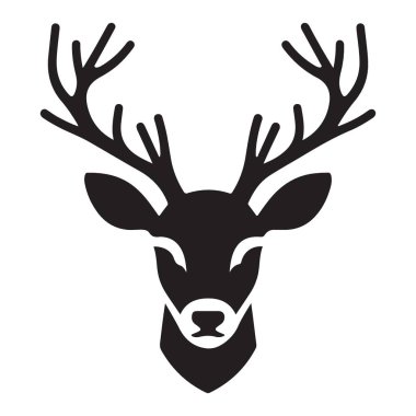 Vahşi Yaşam İçin Zarif Geyik Baş Vektörü Silueti İllüstrasyonu