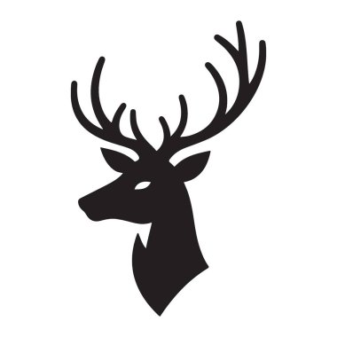 Vahşi Yaşam Doğa Projeleri için Zarif Geyik Baş Siluet Vektörü