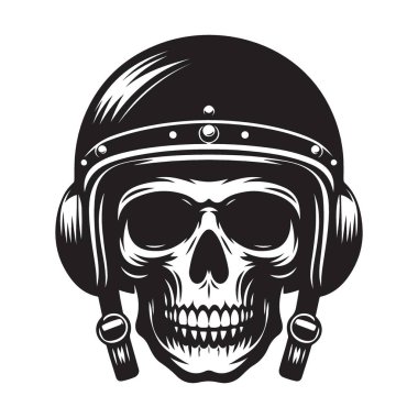 Miğfer Siluet Vektör İllüstrasyon ve Tasarım ile Kurukafa