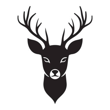 Zarif Geyik Başı Silueti Siyah Vektör Tasarımı İndirmesi