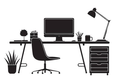 Modern Ofis Masası Üretim ve Çalışma Alanı Tasarımı için Silueti Ayarla