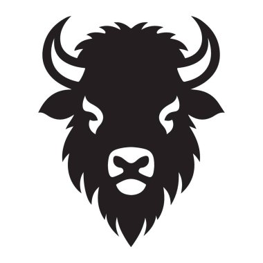 Bizon Baş Vektör İllüstrasyonu Güçlü ve Görkemli Bufalo Portresi