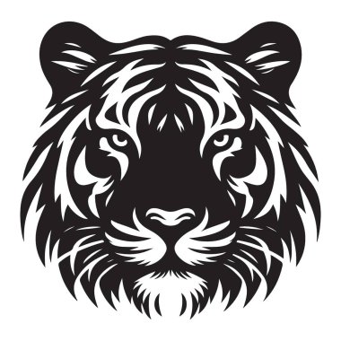 Vurucu Kaplan Başı Silüet Vektör Resimleri Yazdırma Tasarımı