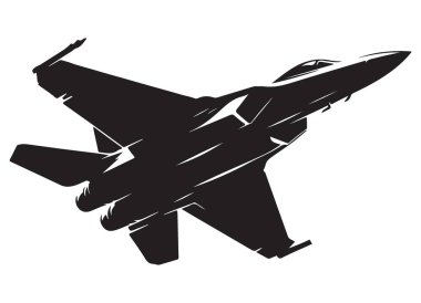 Stratejik Askeri Güç Modern Savaşçı Jet Siyah Resimde Yükseliyor