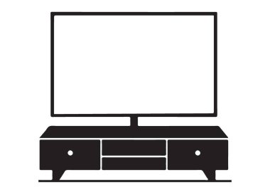 Home Entertainment için Modern TV Stand Media Konsol Vektörü