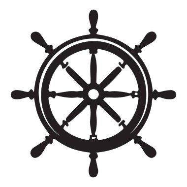 Denizcilik maceraları için klasik gemi tekeri vektör sanat yön bulma sembolü