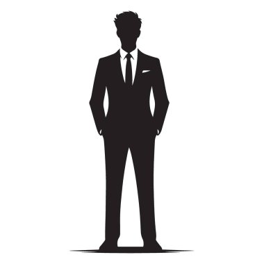 Web sitesi elementleri için takım elbiseli profesyonel iş adamı silueti
