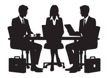 Profesyonel Kullanım İçin Başarılı İş Buluşma Silüeti Vektör ResmiComment