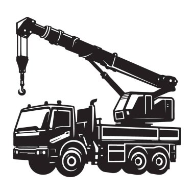 Mobil Turna Kamyonu Siluet Vektör Resimli İnşaat Ağır Ekipmanı